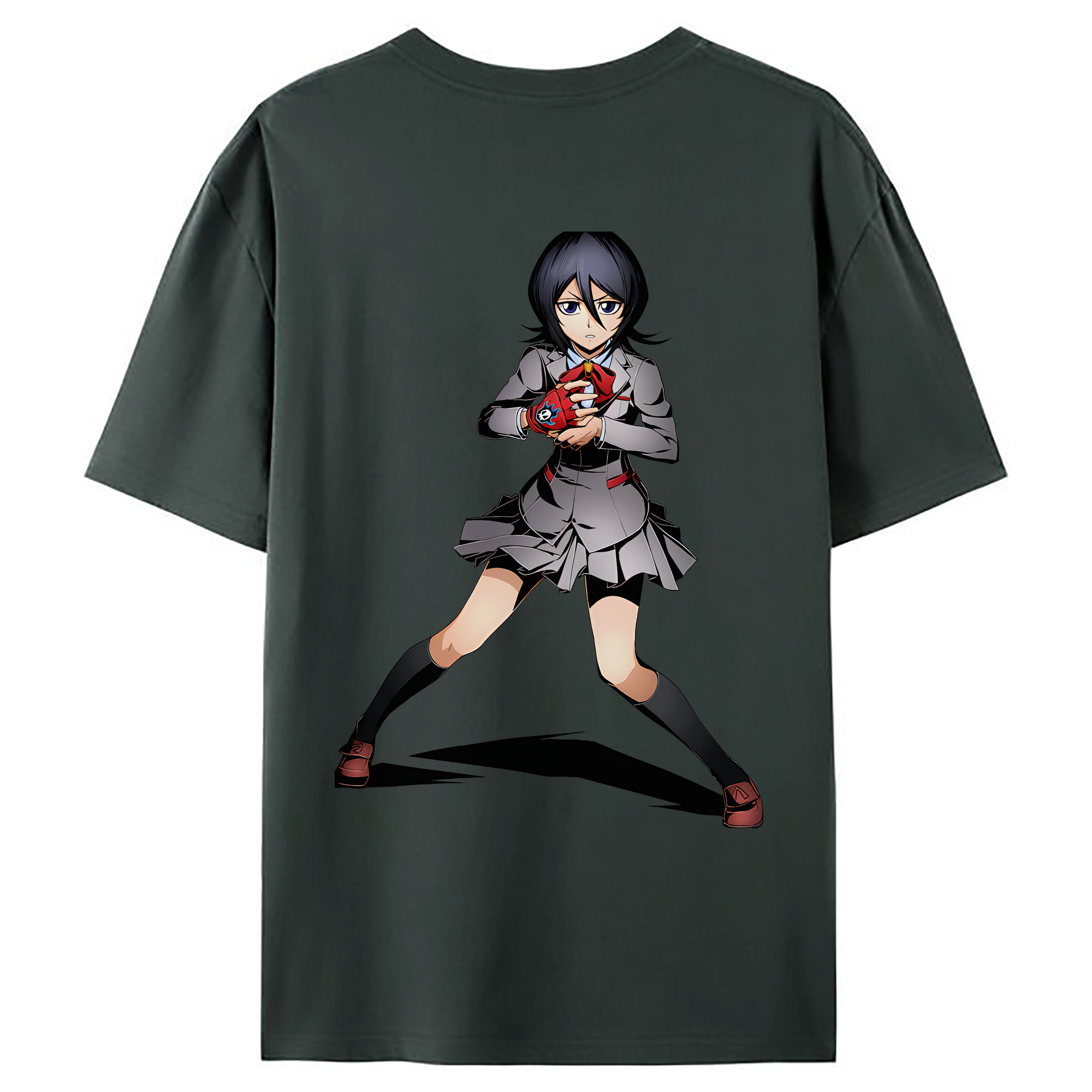 （画像用） ブリーチ 朽木ルキア BLEACH Kuchiki Rukia 綿100％ メンズ半袖Tシャツ（バックプリント） 通気性